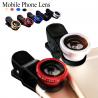 China Universal clip on phone 3in1 lenses for Moblie Smart Phones 3 in 1 FishEye Wide Angle Macro Lens For iPhone For XIAO MI factory