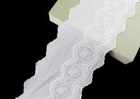 China 14CM Width Cotton Lace Trim Edging With Floral Pattern Scalloped Via OEKO TEX factory
