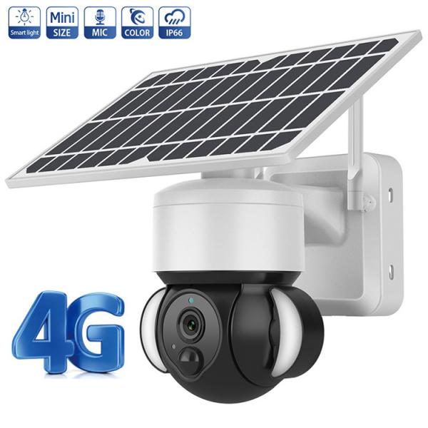 Quality 4G Solar Powered Outdoor Surveillance Cameras With Spotlight Siren Motion for sale