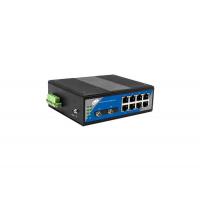 Quality Industrial Cascading Ethernet Fiber Switch 8 10/100Mbps Ethernet and 2 Gigabit for sale