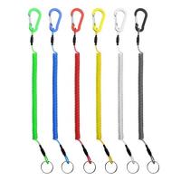China 304 Stainless Steel Coiled Cable Tool Lanyard Clear Green Color Bearing 30KG factory