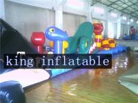 China 0.9mm PVC Tarpaulin Inflatable Bounce House Water Slide For Swimming Pool factory