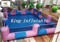 China Custom 0.9mm PVC Pool Type Inflatable Swimming Pool With Blue And Pink , 12x8m factory