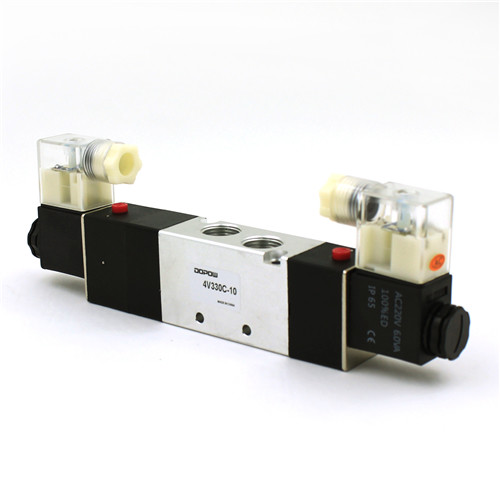 Quality 4V330C-10 5 Way 3 Position Solenoid Valve Directional Control 5 3 Way Pneumatic for sale