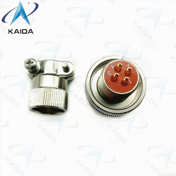 Quality 4 Contacts Plug Circular Electrical Connector Electroless Nickel Round Wire for sale