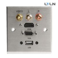 China Brushed Aluminum AV Wall Plate , Audio Video Wall Plates With Hdmi Easy Operate factory