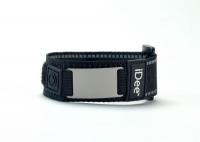 China Woven Name Bracelets / Embroidered Name Bracelets With Double Sided Reflective Stripes factory