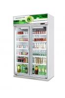 China CE Commercial Beverage Cooler Two Glass Door Refrigerator Freezer Display Showcase factory