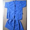 China Short Sleeve Blue Plastic Isolation Gowns Prevent Pollution For Beauty Salon / Spa factory