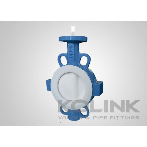 Quality 2pc PTFE Seated Butterfly Valve Concentric, Wafer Lugged Flanged Ductile Iron for sale