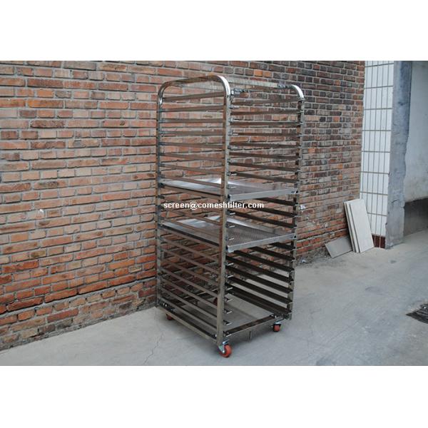 Quality 20 Tiers Aluminum Ss304 Perforated Tray Rack Trolley for sale