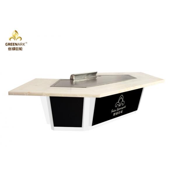 Quality White Marble Table Top Japanese Teppanyaki Grill Table 11 Seat Hibachi Grill for sale