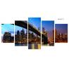 China Modern 5 Panel Canvas Wall Art City Sunset Seascape Painting Picture Artwork factory