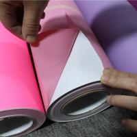 China 0.08mm Pink Self Adhesive Vinyl Sticker Advertisement Material For Cutting Plotter factory