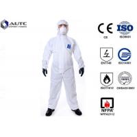 China 3XL White PE Laminated Fabric With SMS Non-Woven Chemical Resistant Coveralls factory