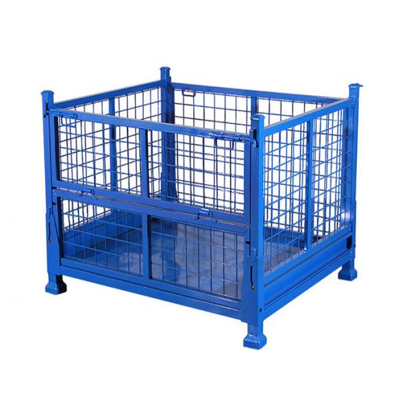 Quality Heavy Duty Wire Mesh Stackable Pallet Cages 4 Way Forklift Access for sale