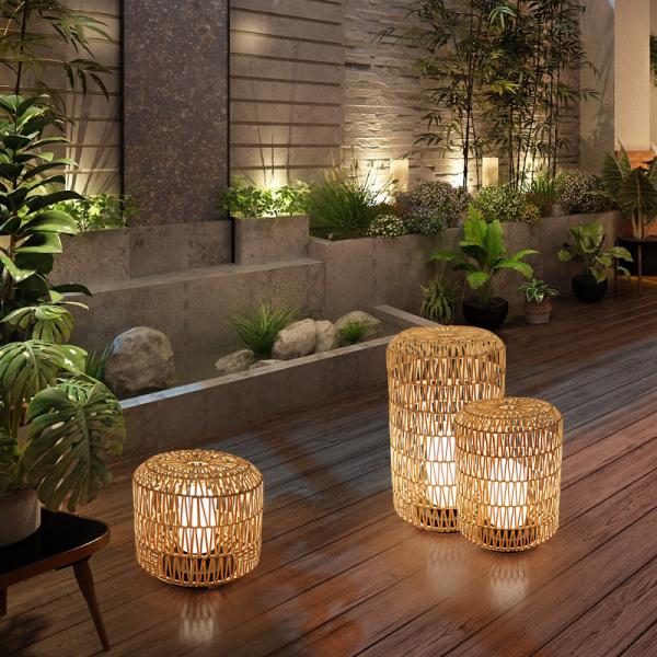 Quality Outdoor Lawn Rattan Garden Lanterns Ip44 Water Resistant For Hotel for sale