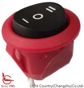 Quality Factory LC Round Rocker Switch, Φ 20mm, ON-PUPM-OFF, Red Housing, 6A 250V. for sale