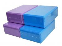 China 3x6x9'' blue purple colours EVA foam yoga block&amp; yoga brick with shrink film packaging factory