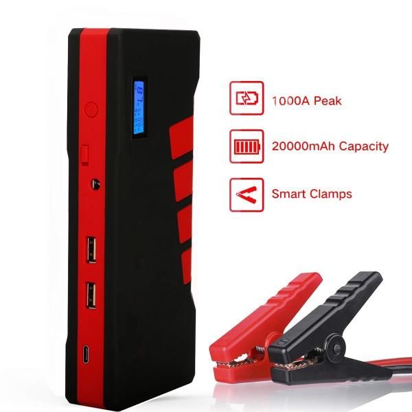 Quality 20000mAh 900A Lithium Car Battery Jump Starters with Air Compressor Versatile for sale