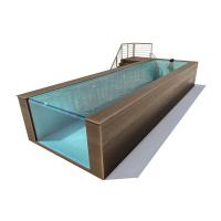 China 2080 Above Ground Clear Acrylic Glass Fiberglass Swimming Pool with Easy Installation factory