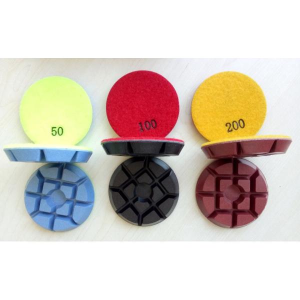 Quality 3 Inch 75mm Colourful Concrete Floor Polishing Pads With 11mm Thickness for sale