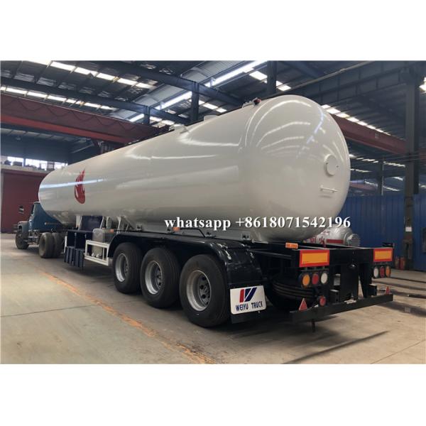 Quality 23 Tons Lpg Delivery Truck , Propane Transport Trailer 49.6CBM Capacity for sale