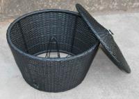 China Hand-Woven Plastic Resin Wicker Storage Box For Home Outdoor Garden factory