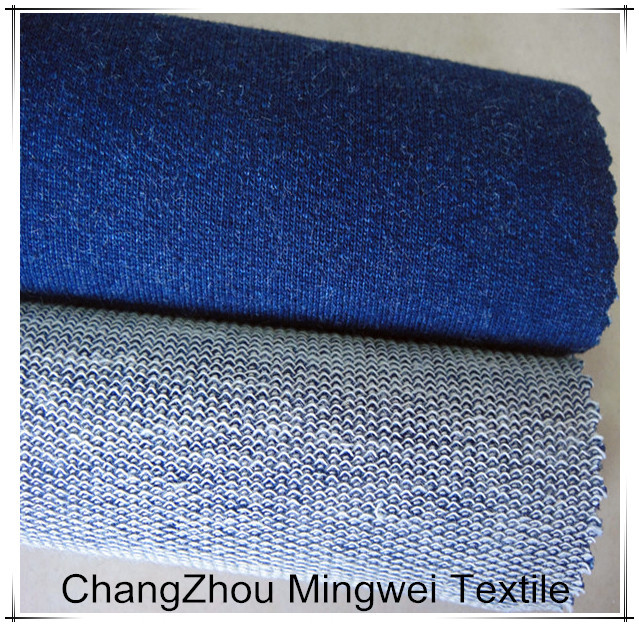 China fabric denim knitted indigo for winter factory