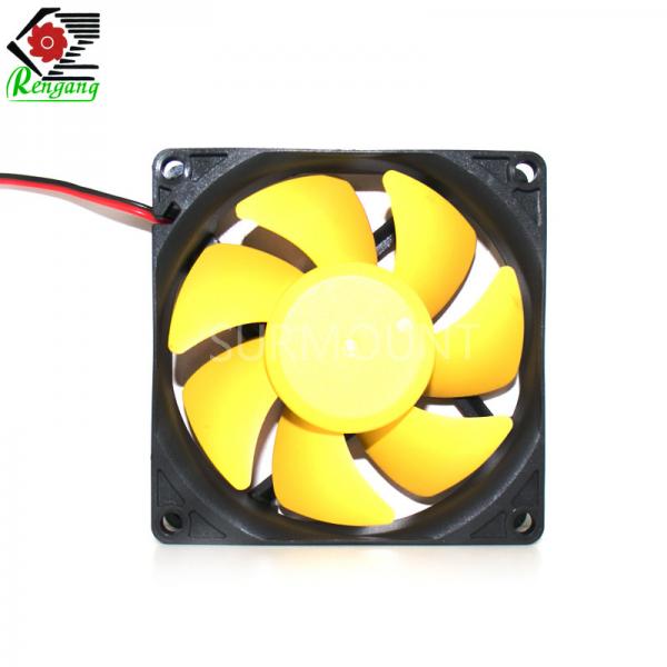 Quality 80x80x25mm 48V PC Cabinet Cooling Fan Low Noise With Yellow Blade for sale
