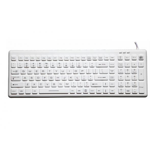 Quality IP68 Washable Medical Sealed Keyboard USB 110 Keys With ON OFF Backlight Button for sale