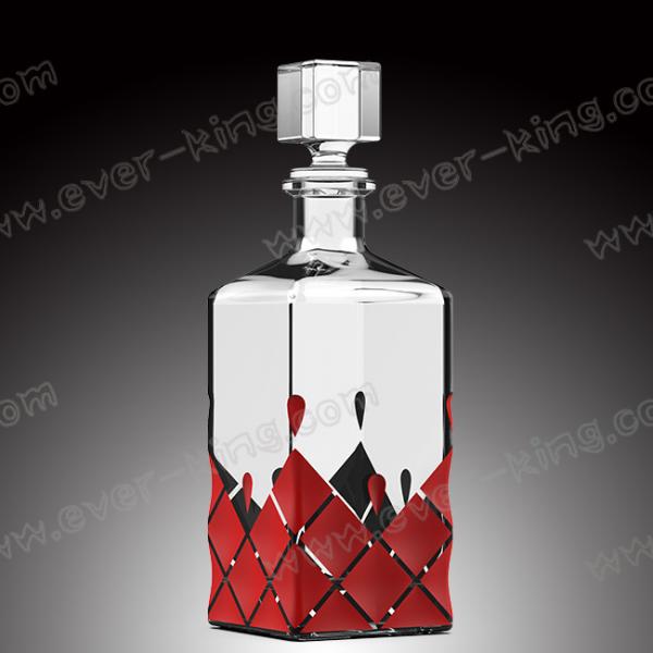 Quality Crystal White Flint Cognac Glass Bottle 750ML For Luxury Liquor And Spirit for sale