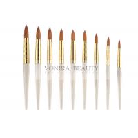 China Elegant Pearl Nail Art Brush With Beautiful Carved Gold Ferrule For Different Type Nail Painting factory