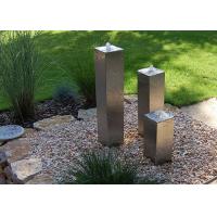 Quality Square Cylinder Cascading Garden Water Fountain Feature Of Stainless Steel for sale