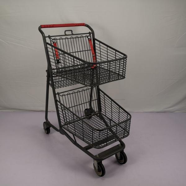 Quality Three Baskets Lightweight Supermarket Shopping Cart 80L American Style for sale