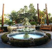 China Garden stone fountain with pool, outdoor green marble fountain , decorative fountain factory