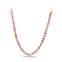 China Multicolor Heishi Beads Necklace , Beach Girl Metal Chain Necklace factory