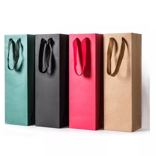 Quality Recyclable Printed Paper Carrier Bags With Paper Twist Handle for sale