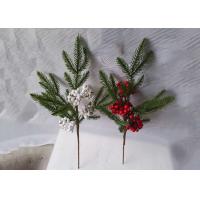 China Versatile 52cm Christmas Red White Berry With Green Leaves factory