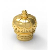 China Gold Color New Design Perfume Bottle Cap Crown Shape Zamak Material factory