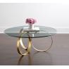 China Hot selling Round Center Table Stainless Steel Base glass Top Coffee Tape Side Table factory