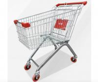 China Zinc Powder Coating Supermarket Shopping Trolley Cart With Flexible Wheel factory