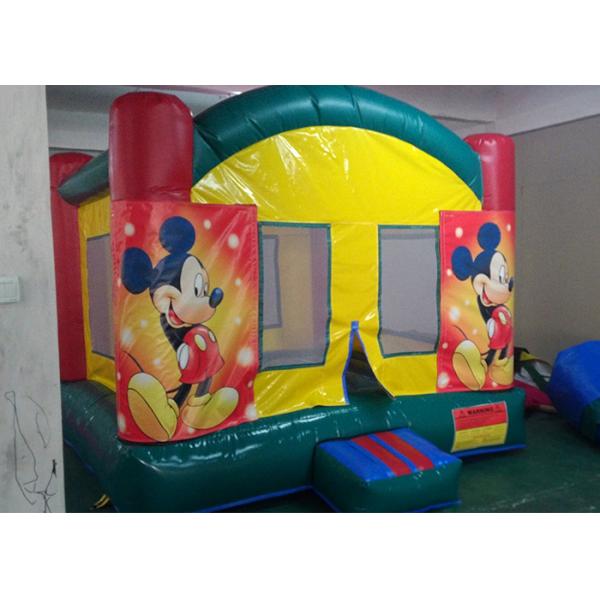 Quality Digital Printing Mickey Mouse Inflatable Bounce House With Changeable Banner For for sale
