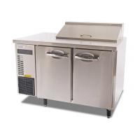 China Two Door Salad Bar Refrigerated Work Table With 6 x 1/6 SIZE GN Food Pans Commercial Refrigerator Freezer factory
