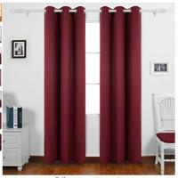 China Burgundy Printed Custom Kitchen Curtains Reducing The Sun Shine Effectively factory