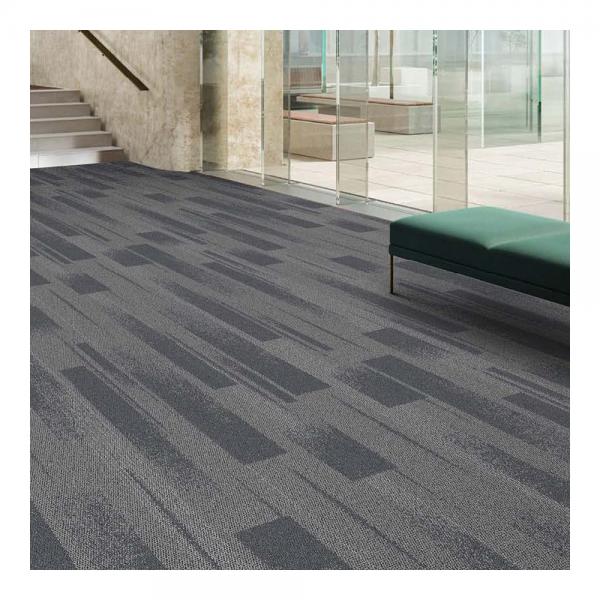 Quality Long Commercial Modular Carpet Grey Tiles For Your Office 25x100cm for sale