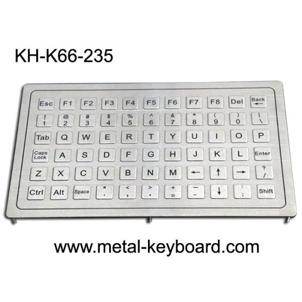 Quality 20mA PS2 Rugged Stainless Steel Keyboard 800dpi Panel Mount 66 Keys for sale