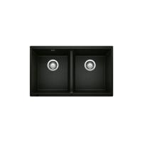 China Black Quartz  Double Bowl Composite Kitchen Sink  1CM Thickness Undermount factory