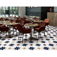 Quality 0.03W.a 200x200mm Indoor Porcelain Tiles Blue Yellow Moroccan Floor Wall SGS for sale