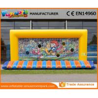 China PVC Tarpaulin Yellow Funny Kids Inflatable Soccer Gate Inflatable Football Net factory